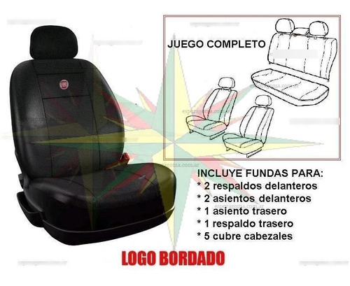 Imagen 2 de 8 de Funda Cubre Asiento Cuero Cronos Palio Attractive Siena El ( Juego Completo )