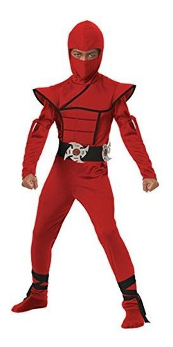 Disfraz Ninja Rojo Para Niño Talla Mediana.