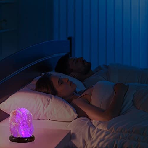 Lampara De Sal Del Himalaya Con Luz Led De 8 Colores