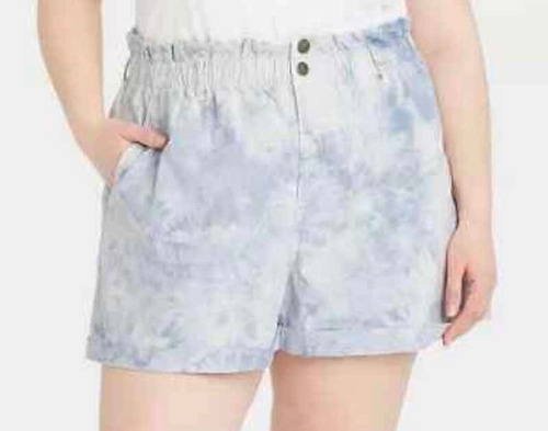 Short Bermuda Oversize  Azul Mujer Moda Tendencia L