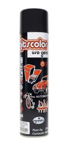 Tinta Spray Uso Geral E Automotivo 400ml - Preto Brilhante