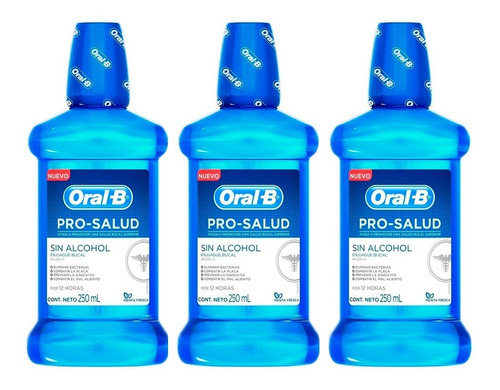 Oral B Pro Salud Kit X 3 Enjuague Bucal Dental Menta X 250ml