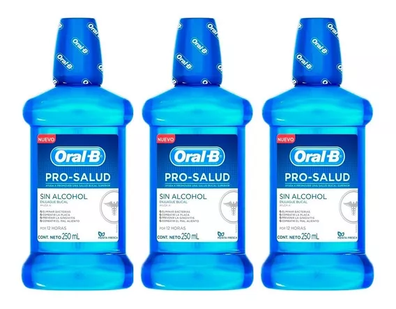 Oral B Pro Salud Kit X 3 Enjuague Bucal Dental Menta X 250ml