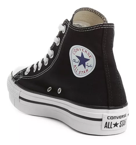 All Star Plataforma Cano Alto Preto