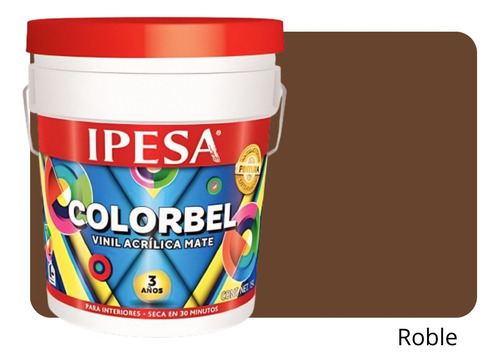 Pintura Vinílica Interior 4 Litros Colorbel 3 Años Galón Color Roble