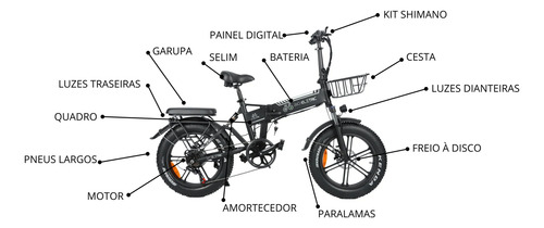 Hammer Bicicleta Eletrica Dobravel E Com Freios A Disco