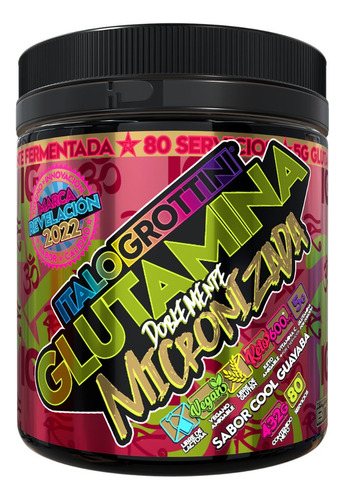 Glutamina Doblemente Micronizada 432g 80sv - Cool Guayaba