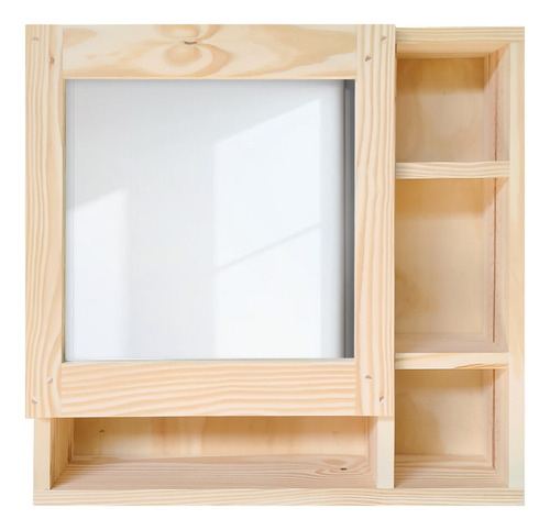 Botiquin De Baño Con Espejo Corredizo Mueble De Baño Moderno Marrón Claro