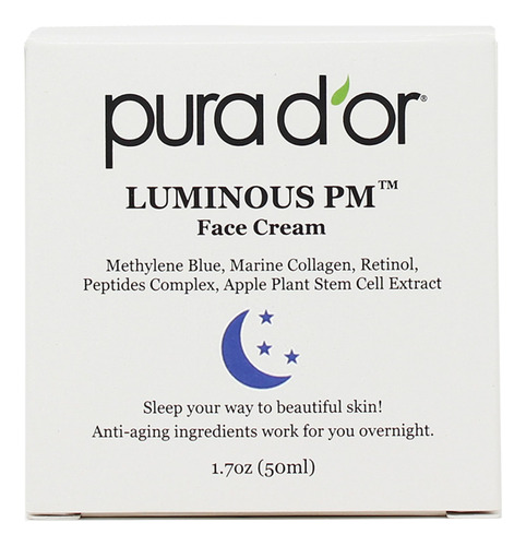 Pura D'or Crema Facial Luminosa Pm De 1.7 Onzas, Azul De Met