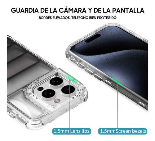 Funda Transparente Acolchonada Antigolpes Para Smartphone Negro Iphone 12 / 12 Pro