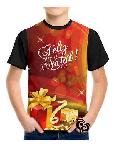 Camiseta Feliz Natal Meninos Papai Noel Infantil Blusa Et2