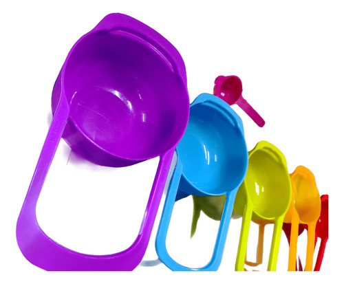 Juego De 2 Tazas Y Cucharas Medidoras Cocina Reposteria