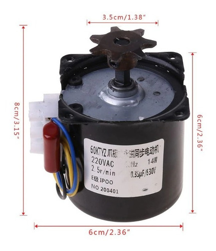 Imagen 3 de 3 de Motor Incubadora Giratoria Volteo De Huevos 220v
