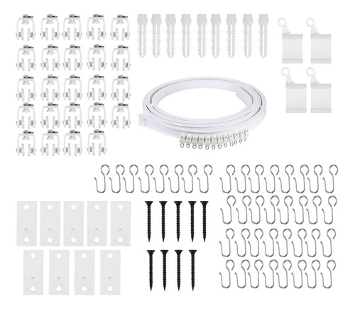Juego De Rieles De Cortina, Ganchos De Rodillos, 500cm