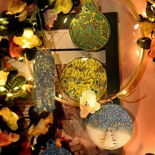 Moldes De Silicona Para Colgantes De Árbol De Navidad, 6 Pie