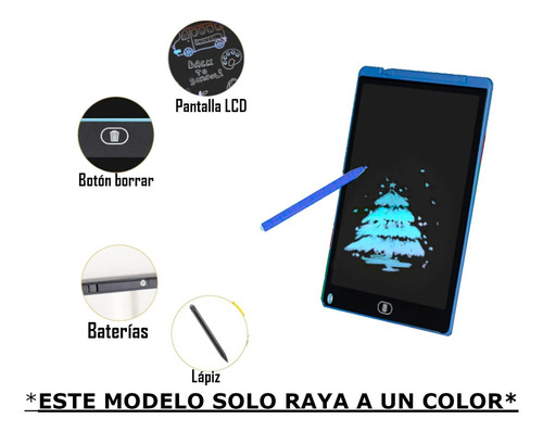 Tableta Lcd Dibujo Escritura Pizarra Magica Lapiz 18 Piezas Color Al Azar