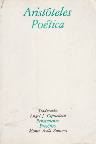 Aristóteles Poética Angel Cappelletti
