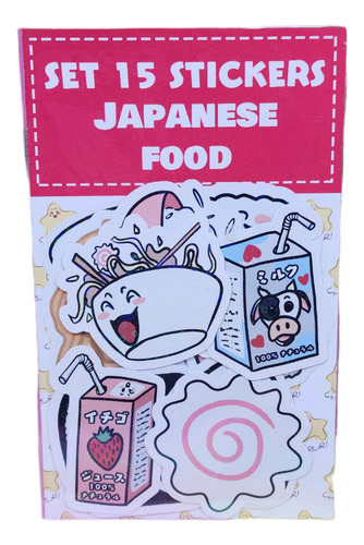 Set De Stickers De Comida Japonesa Holograficos Kawaii