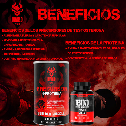 Precursor Testo 700g Prote + Testo70 60 Caps Diablo Power