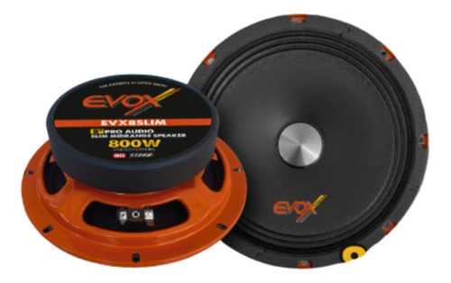 Medio Rango Evox Evx8slim Delgado De 8 Audio Profesional Color Negro