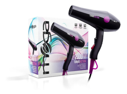 Secador de cabelo Mega Turbo Action preto 127V