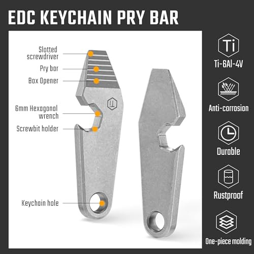 Multiherramienta 6 En 1 Llavero Mini Crowbar Edc Titanio