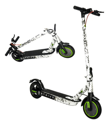 Monopatin Electrico Stark Strive Print 300w 25kmh Bluetooth Color Blanco Graffiti