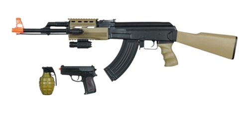 Combo Marcadora Electrica Airsoft Ak47t 6mm Xt P