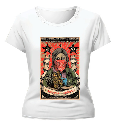 Remera Revoluciones Mexicanas Ezln Diseño Moderno Dama