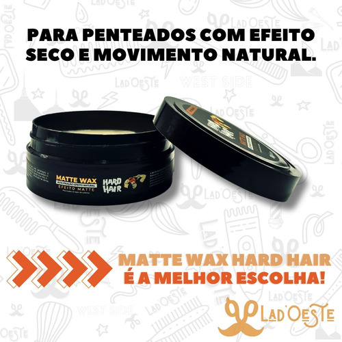 Pomada Cera Efeito Seco Matte Wax Hard Hair 80g Kit C/ 03uni