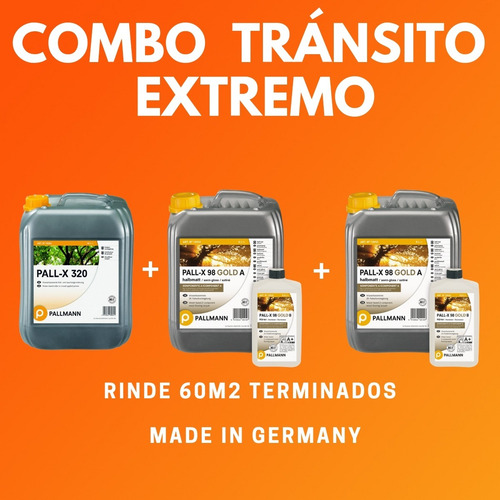 Imagen 2 de 5 de Hidrolaqueado Combo Pallmann X-98 Pisos Madera (60m2)