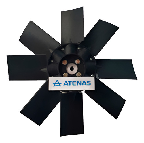 Pala 35cm 8 Aspas Axial Plástica Eje 14 Mm. 45o Atenas Color Negro