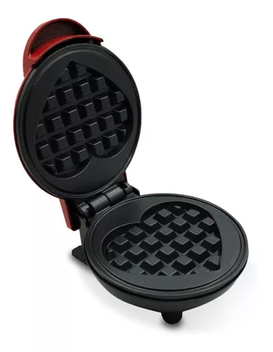 Waflera Placa de corazones, parrilla de acero antiadherente para waffles,  con control de tostado, 5 waffles en forma de corazón.