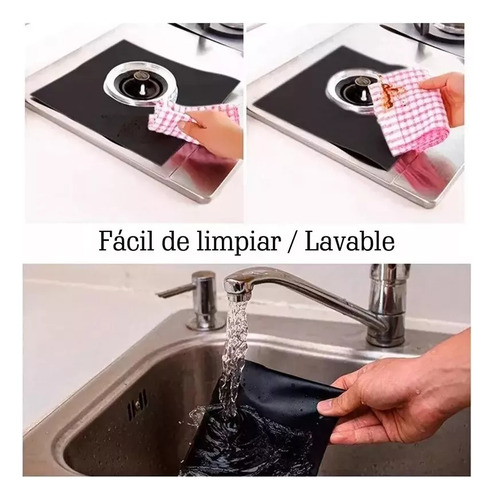 Placa Antiadherente Ignífuga Para Hornalla Pack X4 Color Plateado