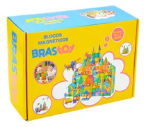Comprar Brastoy Blocos Magnéticos Brinquedo Educativo Educação Infantil 65 Pecas Construção Empilhamento Jogo