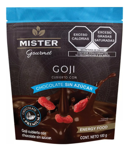 Bayas De Goji Con Chocolate Sin AzĂșcar Mister Gourmet 100g