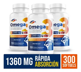 Promo 3 Omega 3 1360 Mg 100 Sof - Unidad a $356