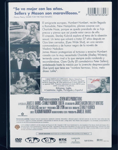 Película Seminueva En Formato Dvd: Lolita - Stanley Kubrick (Usado)
