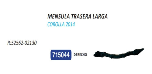Ménsula Trasera Larga Derecho-copiloto Toyota Corolla 2014 