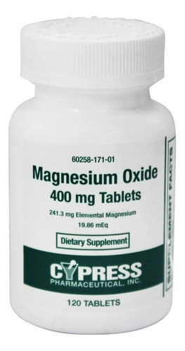 Magnesio Oxido 120 Tab Cypress - U - Unidad a $1088