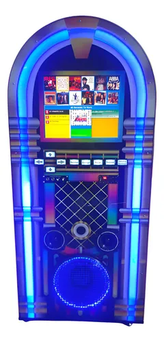 Maquina De Musica Jukebox Karaoke Retrô 7x1 Microf Sem Fio