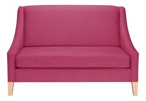 Gin Loveseat Estilo Minimalista Color Fucsia Diseño De La Tela Lino