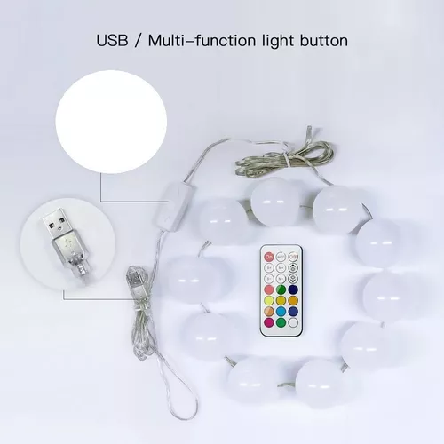 Espejo de tocador con luces, espejo de maquillaje con 9 luces LED, con -  VIRTUAL MUEBLES