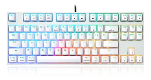 Teclado Gamer Mecánico Skyloong Sk87 Blanco Gateron Rgb | Cuotas sin