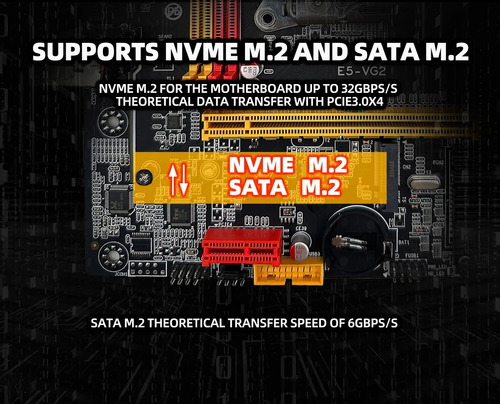 Placa Base X79 Vg2 Ddr3 Nvme M.2 Sata Para Intel Lga2011