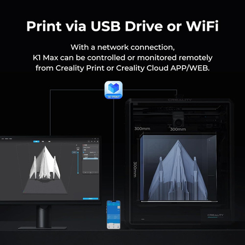 Impresora 3d Creality K1 Max Fdm 600 Mm/s Y Cámara Ai