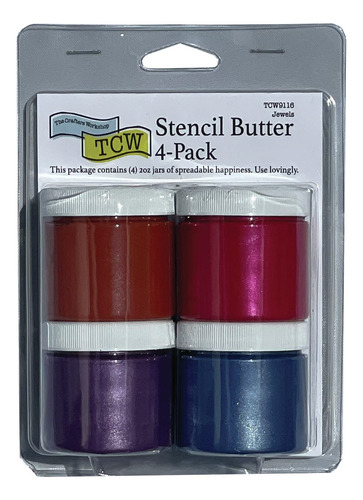 Crafter's Taller Stencil Butter 4 Pkg 4 X 2 Onzas - Jewels T