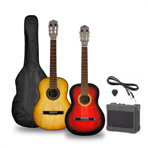 Guitarra Electroacustica Nylon + Ampli + Funda + Pua + Cable