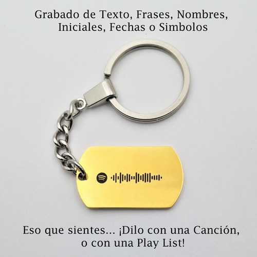Imagen 2 de 7 de Llavero Acero Personalizado Mini Calendario Y Spotify 1048