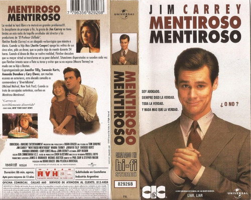 Mentiroso Mentiroso Vhs Jim Carrey Jennifer Tilly